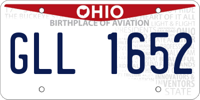 OH license plate GLL1652