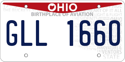 OH license plate GLL1660