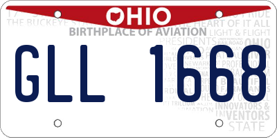 OH license plate GLL1668