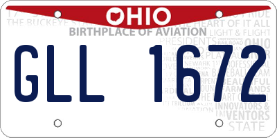 OH license plate GLL1672