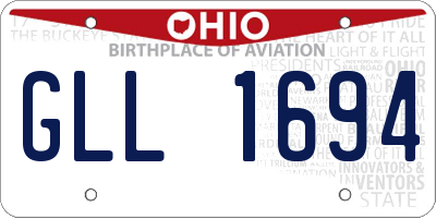 OH license plate GLL1694