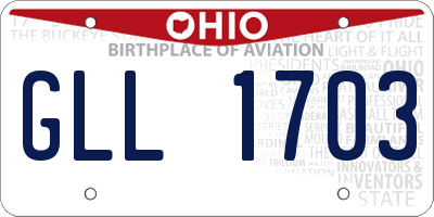 OH license plate GLL1703