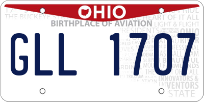 OH license plate GLL1707