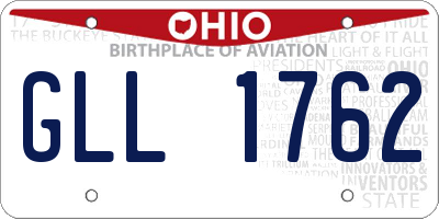 OH license plate GLL1762