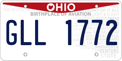 OH license plate GLL1772