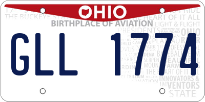 OH license plate GLL1774