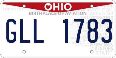 OH license plate GLL1783