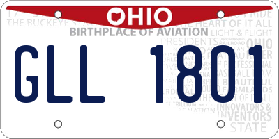 OH license plate GLL1801