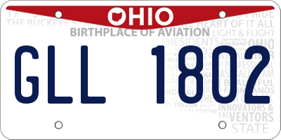 OH license plate GLL1802