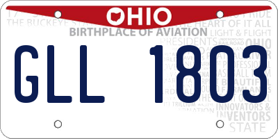 OH license plate GLL1803