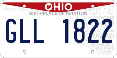 OH license plate GLL1822