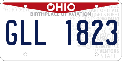 OH license plate GLL1823