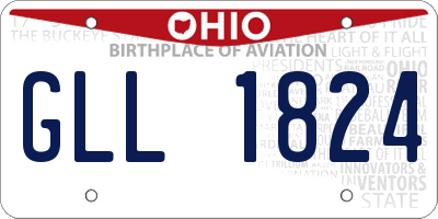 OH license plate GLL1824
