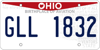 OH license plate GLL1832
