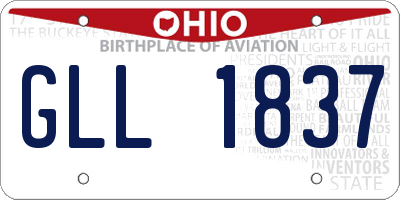 OH license plate GLL1837