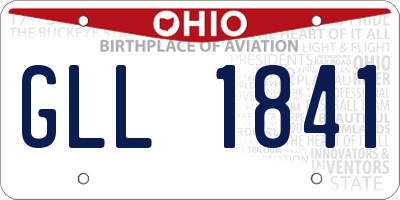 OH license plate GLL1841