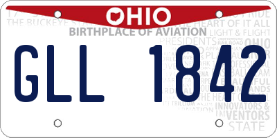 OH license plate GLL1842