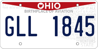 OH license plate GLL1845
