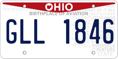 OH license plate GLL1846