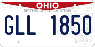 OH license plate GLL1850