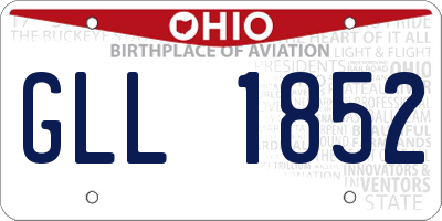 OH license plate GLL1852