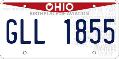 OH license plate GLL1855