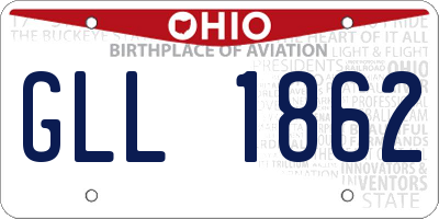 OH license plate GLL1862
