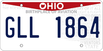 OH license plate GLL1864