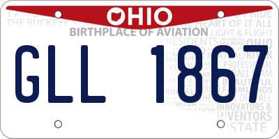 OH license plate GLL1867