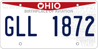 OH license plate GLL1872
