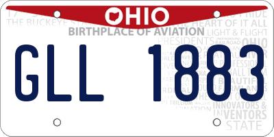 OH license plate GLL1883