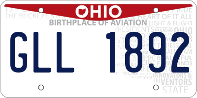 OH license plate GLL1892