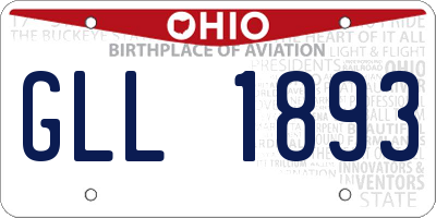 OH license plate GLL1893