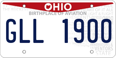 OH license plate GLL1900