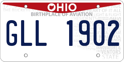 OH license plate GLL1902