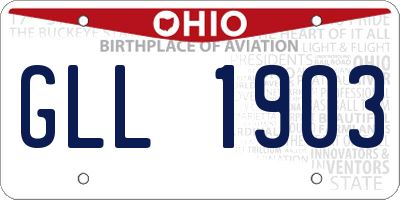 OH license plate GLL1903