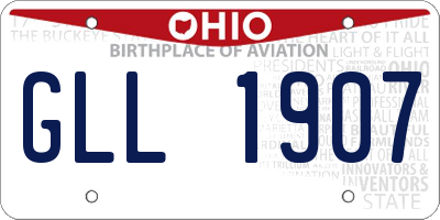 OH license plate GLL1907