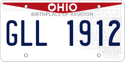 OH license plate GLL1912