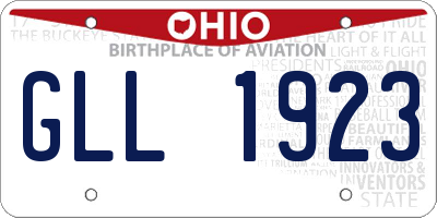 OH license plate GLL1923