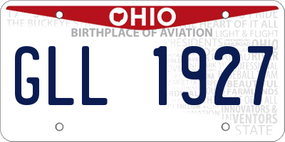OH license plate GLL1927