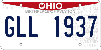 OH license plate GLL1937