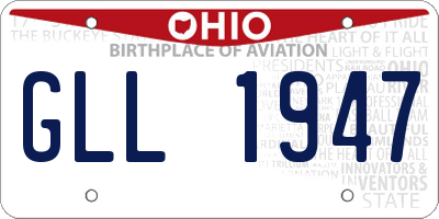 OH license plate GLL1947