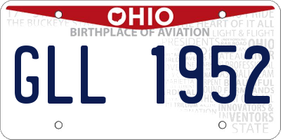 OH license plate GLL1952