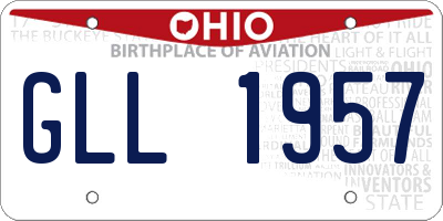 OH license plate GLL1957