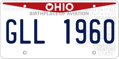 OH license plate GLL1960
