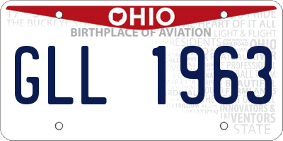 OH license plate GLL1963