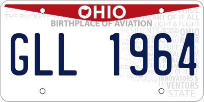 OH license plate GLL1964