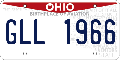 OH license plate GLL1966