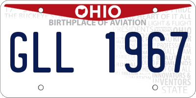 OH license plate GLL1967