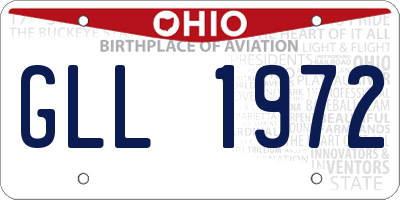 OH license plate GLL1972